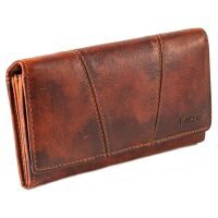 Lagan Damen Echt Leder Börse Geldbörse Portemonnaie Geldbeutel Brieftasche Braun