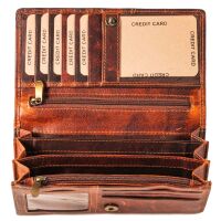 Lagan Damen Echt Leder Börse Geldbörse Portemonnaie Geldbeutel Brieftasche Braun