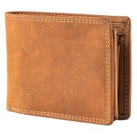 Pranke Herren Leder Portemonnaie Börse Geldbörse Geldbeutel Brieftasche Braun