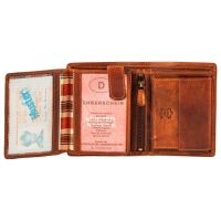 Pranke Herren Leder Portemonnaie Geldbörse Börse Geldbeutel Brieftasche Braun