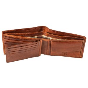 Pranke Herren Leder Brieftasche Portemonnaie Geldbörse Geldbeutel Börse Braun