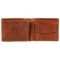 Pranke Herren Leder Brieftasche Portemonnaie Geldbörse Geldbeutel Börse Braun