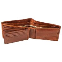 Pranke Herren Leder Brieftasche Portemonnaie Geldbörse Geldbeutel Börse Braun
