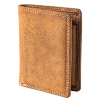 Pranke Herren Leder Geldbörse Geldbeutel Börse Brieftasche Portemonnaie Braun