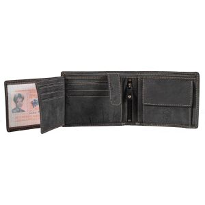 Pranke Herren Echt Leder Portemonnaie Geldbörse Luxus Geldbeutel Börse Schwarz