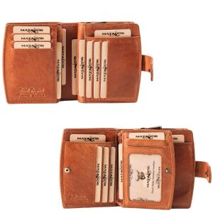 MATADOR | VALENCIA | Damen Portemonnaie Leder RFID Braun Konjak