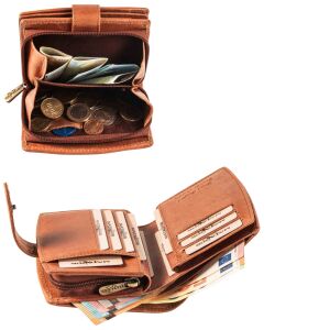 MATADOR | VALENCIA | Damen Portemonnaie Leder RFID Braun Konjak