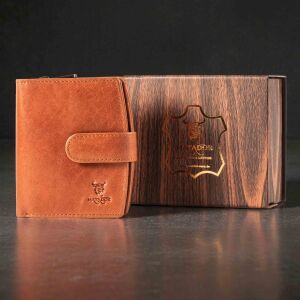 MATADOR | VALENCIA | Damen Portemonnaie Leder RFID Braun Konjak