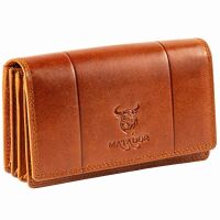 MATADOR VENEDIG Leder Damen Geldtasche Langbörse RFID Braun Konjak