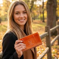 MATADOR VENEDIG Leder Damen Geldtasche Langbörse RFID Braun Konjak