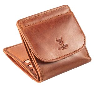 MATADOR WIEN Damen Herren Geldbörse klein Leder RFID Brieftasche Braun Konjak