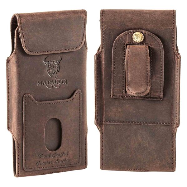 MATADOR iPhone 15 Pro MAX 15 Plus 14 Leder Gürteltasche Dunkel Braun