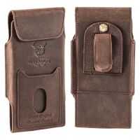 MATADOR iPhone 15 Pro MAX 15 Plus 14 Leder Gürteltasche Dunkel Braun