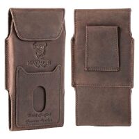 MATADOR iPhone 17 / 17 Pro 16 / 16 Pro 15 / 15 Pro Ledertasche Dunkel Braun